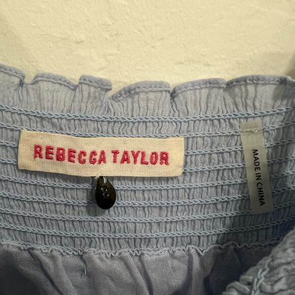 Rebecca Taylor Baby Blue Smocked Tank Top Size 8 - Picture 3 of 7